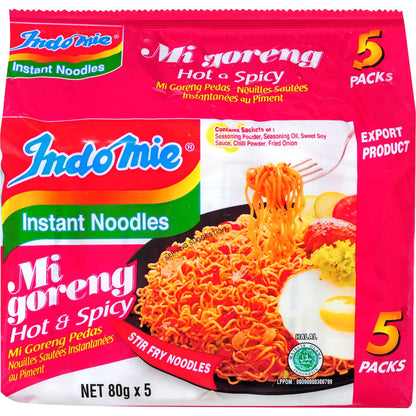 Indomie Instant Noodles Hot & Spicy 400g 5 Pack