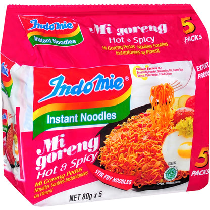 Indomie Instant Noodles Hot & Spicy 400g 5 Pack