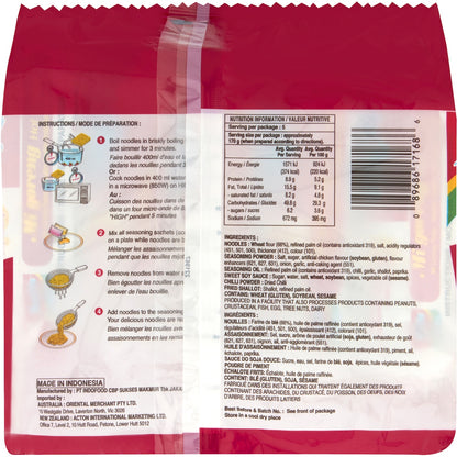 Indomie Instant Noodles Hot & Spicy 400g 5 Pack