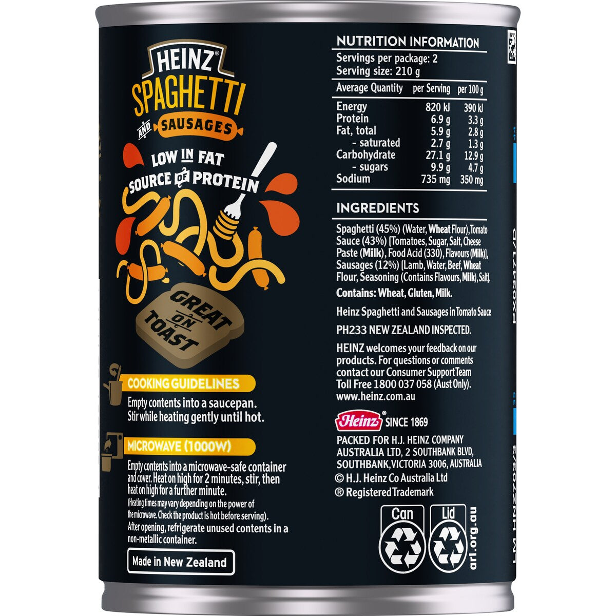 Heinz Spaghetti & Sausages Canned 420g