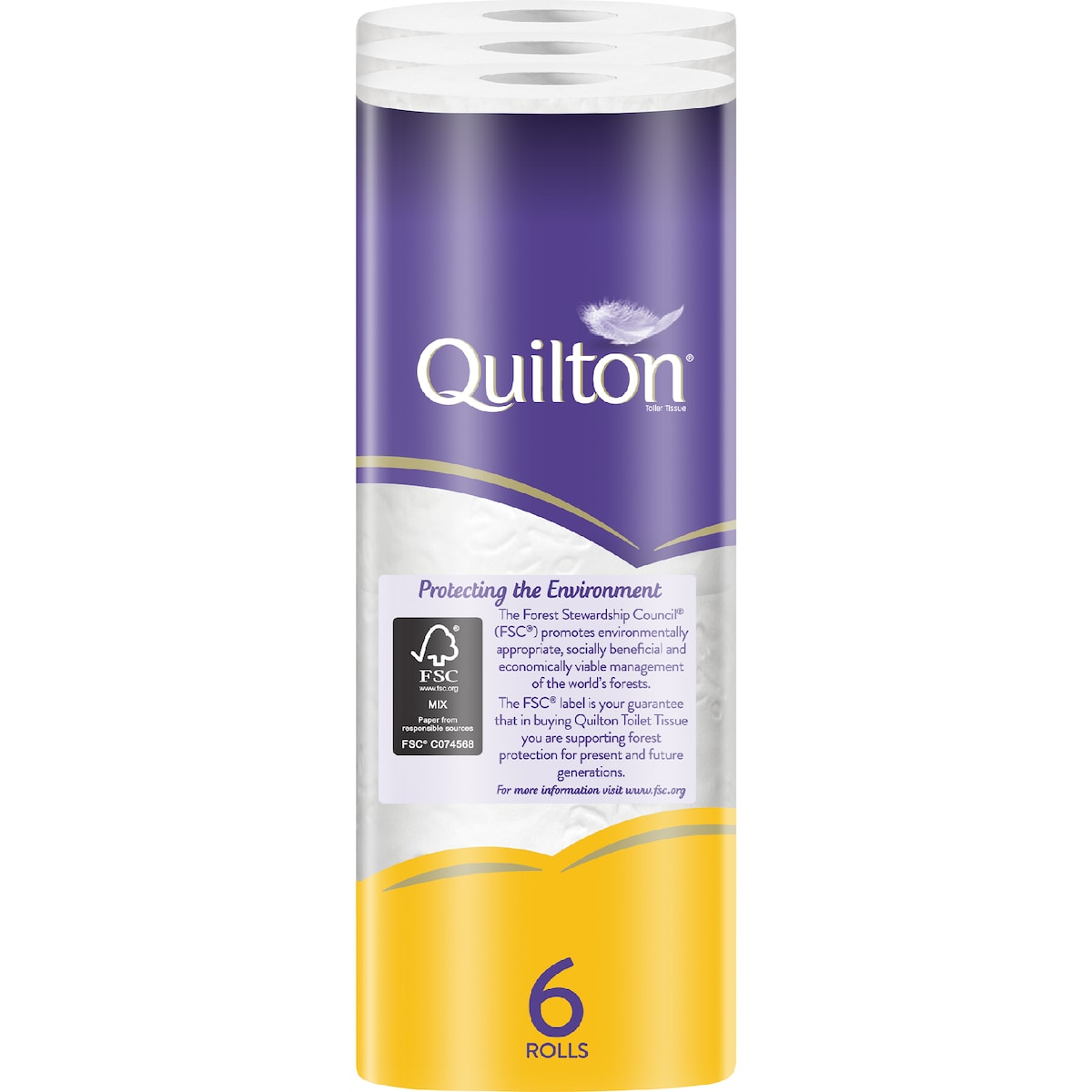 Quilton King Size 3 Ply Toilet Paper Unscented 6 Pack