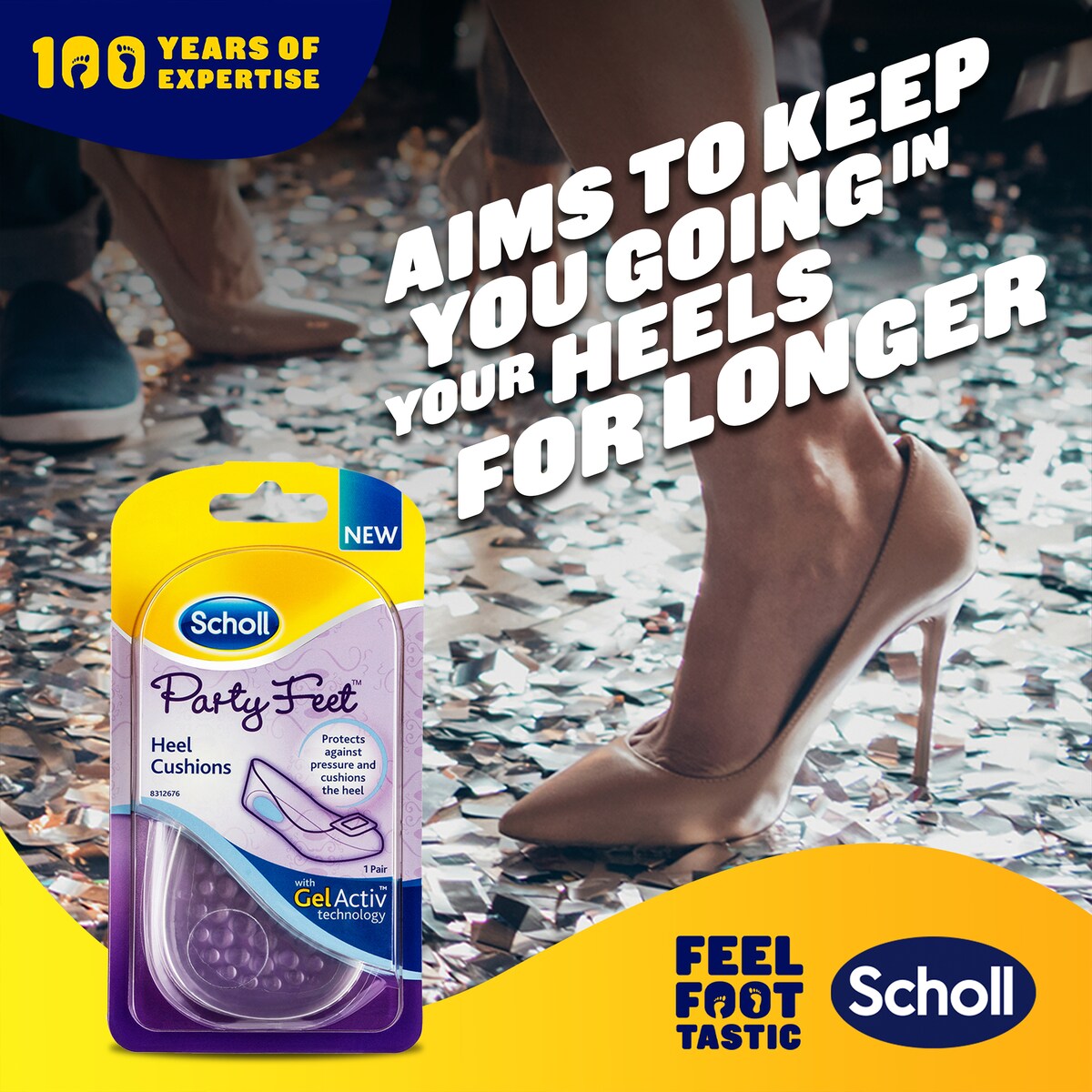 Scholl Party Feet Invisible Gel Heel Cushions Each