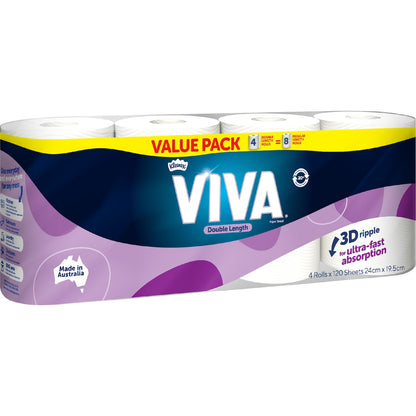 Viva Double Length Paper Towel 4 X 120 Pack