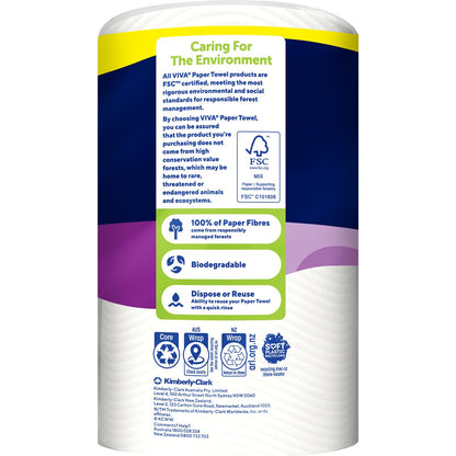 Viva Double Length Paper Towels Length White 480 Sheets 4 Pack