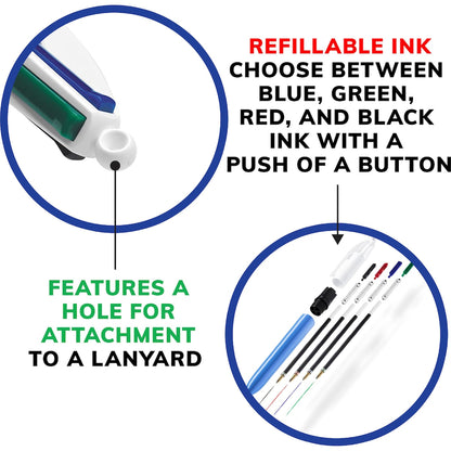 Bic 4 Colour Retractable Ball Pen Original 3 Pack