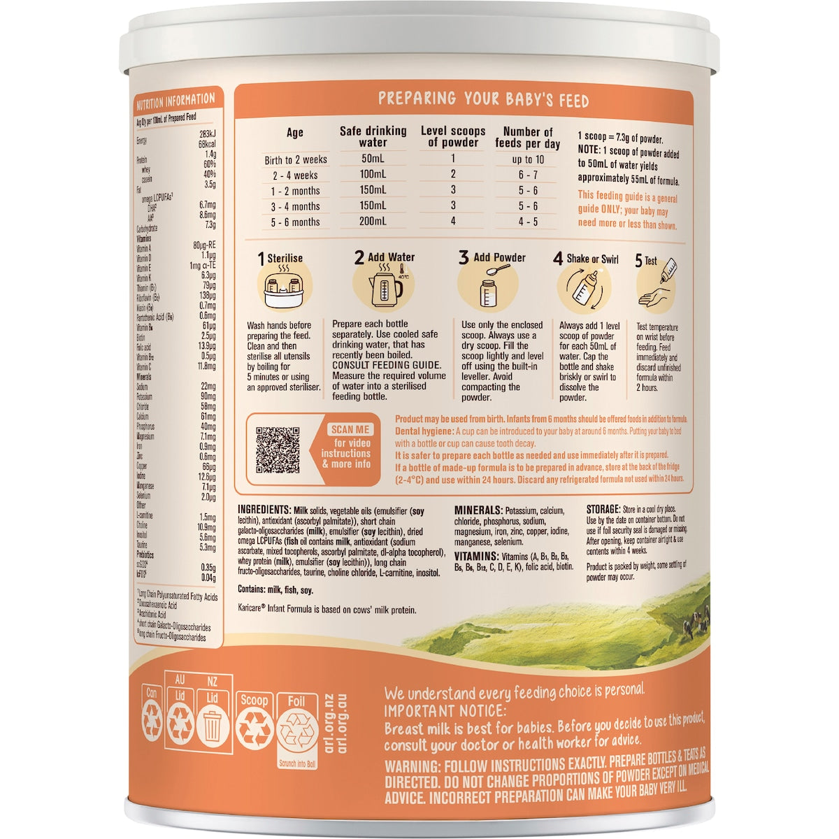 Karicare 1 Gentle Nutrition Infant Formula From 0 To 6 Months 900g