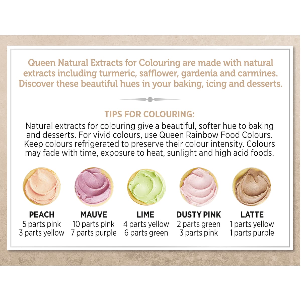 Queen Natural Food Colouring Rainbow 7ml X4 Pack