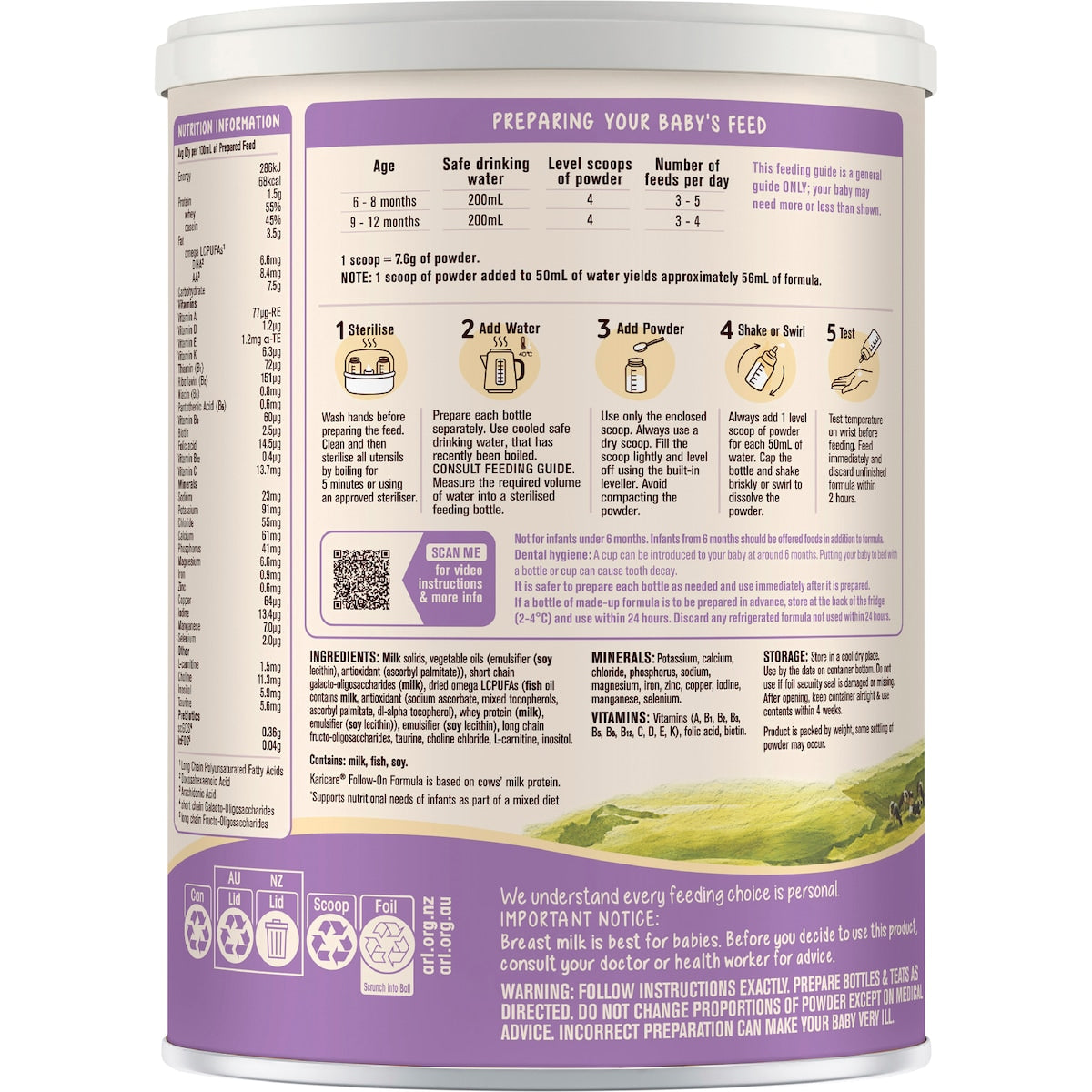 Karicare 2 Gentle Nutrition Baby Formula From 6 To 12 Months 900g