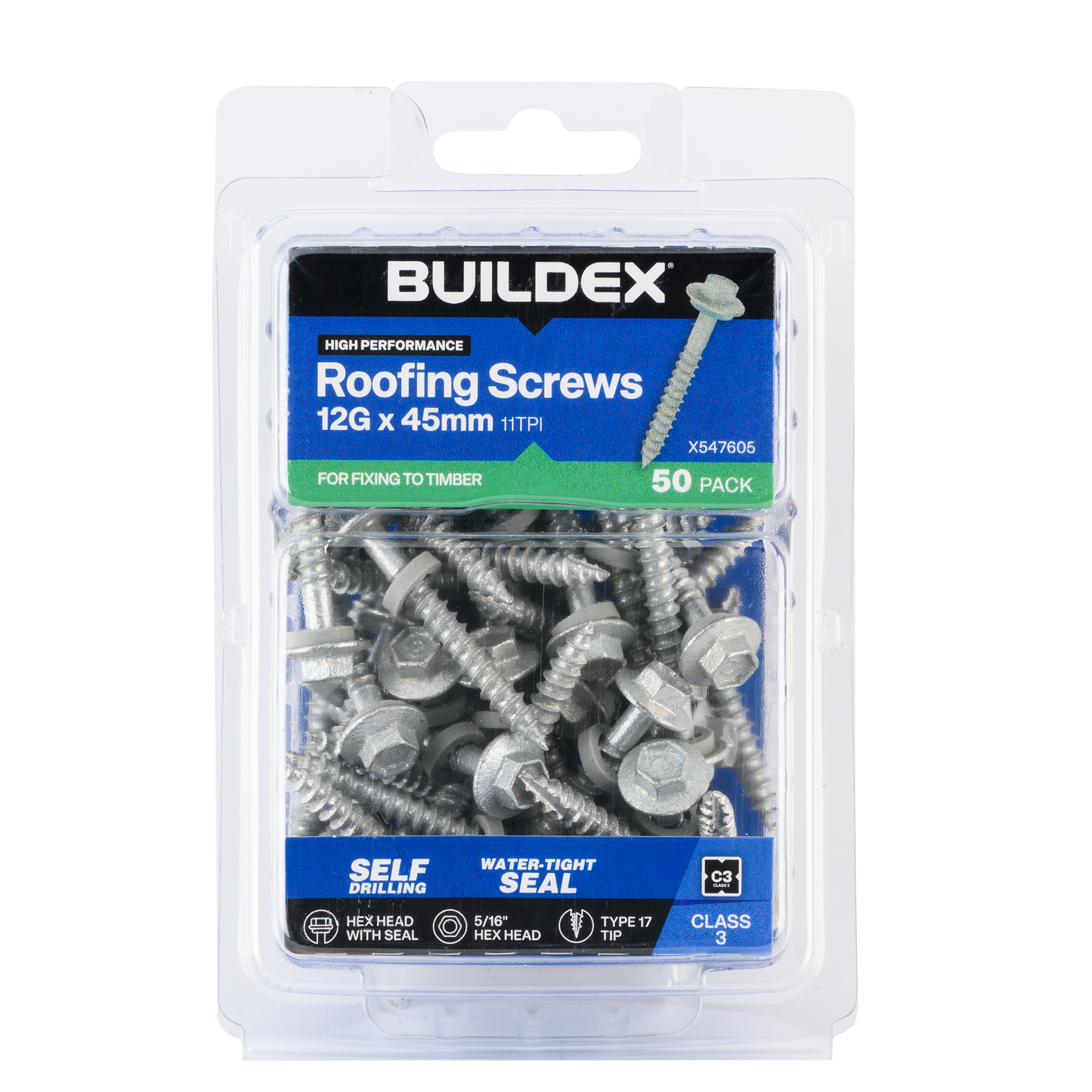Buildex Cladding Screws - 12g x 45mm - 50 Pack