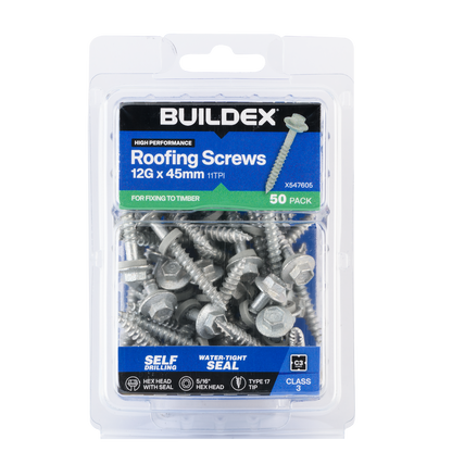 Buildex Cladding Screws - 12g x 45mm - 50 Pack
