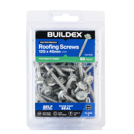 Buildex Cladding Screws - 12g x 45mm - 50 Pack