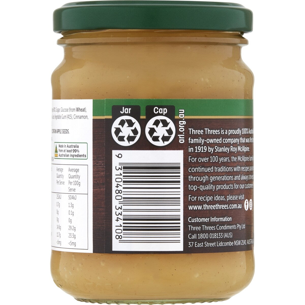 Three Threes Apple Sauce Country Style each