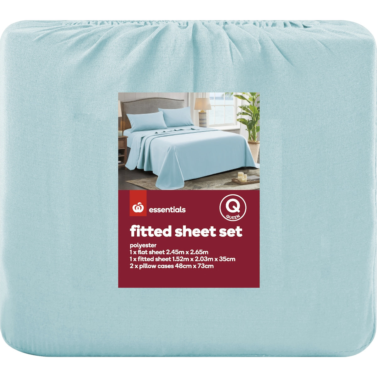 Essentials Plain Dyed Fitted Sheet Set Micro Fibre Queen Bed Each