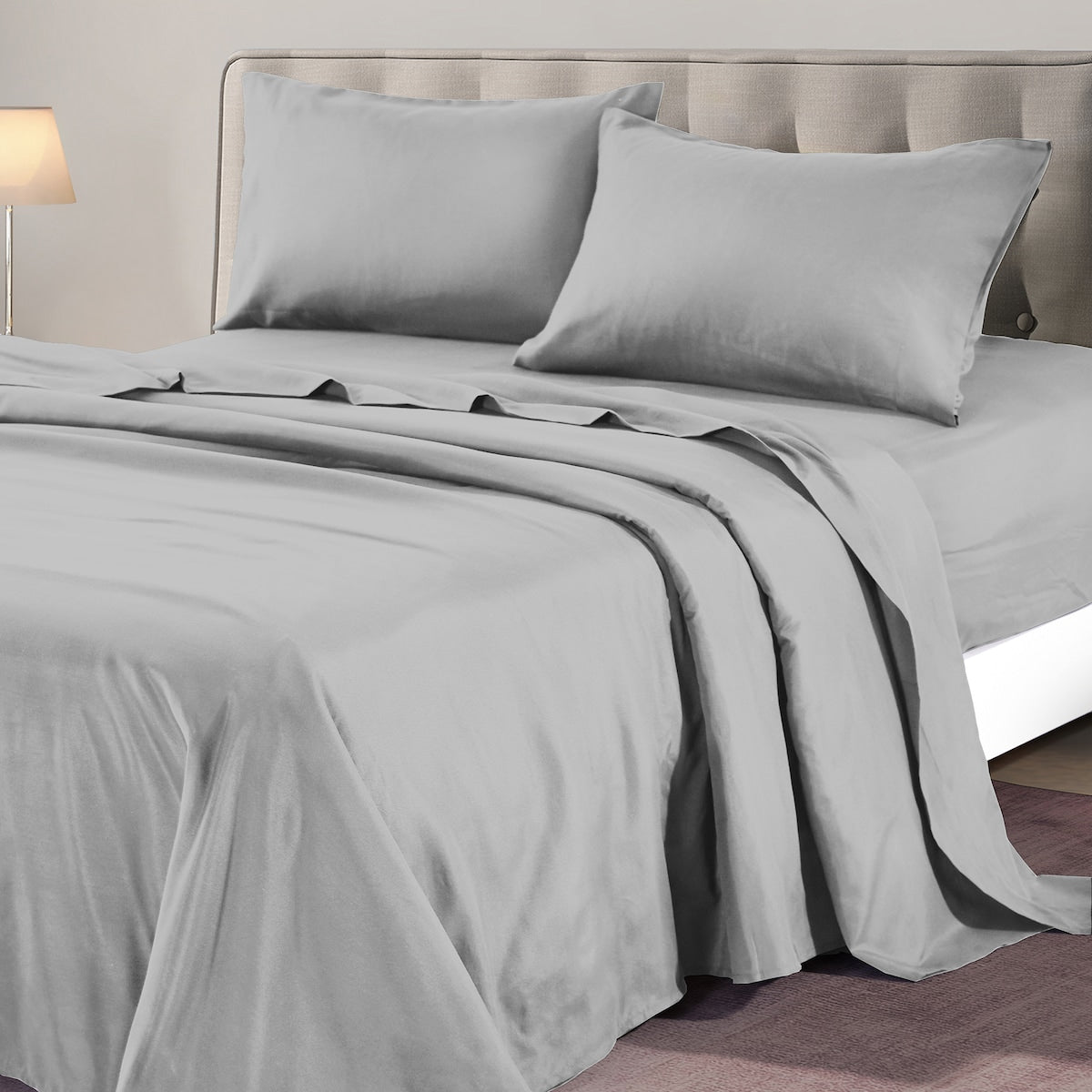 Essentials Plain Dyed Fitted Sheet Set Micro Fibre Queen Bed Each