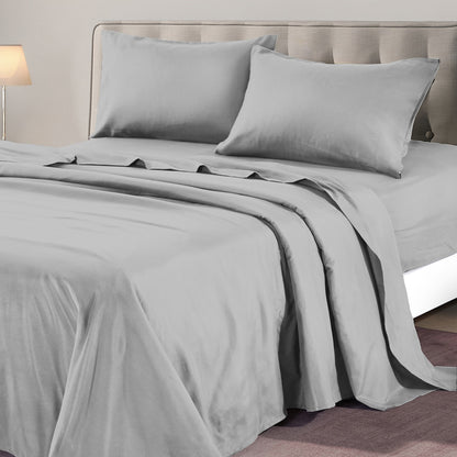 Essentials Plain Dyed Fitted Sheet Set Micro Fibre Queen Bed Each
