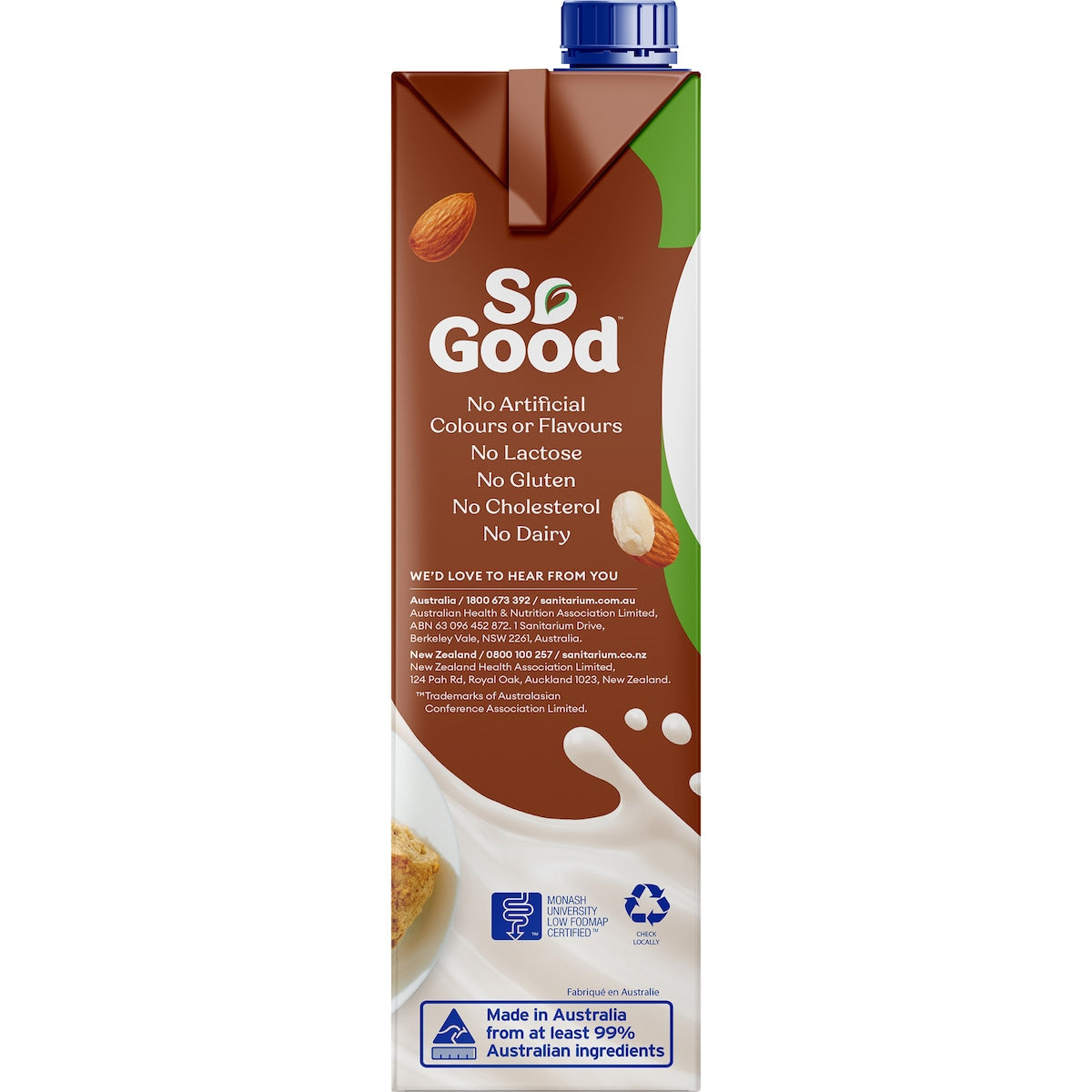 Sanitarium So Good Unsweetened Almond Long Life Milk Uht 1l