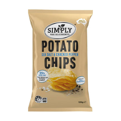 Simply Regular Potato Chips Sea Salt Cracked Pepper - 120g