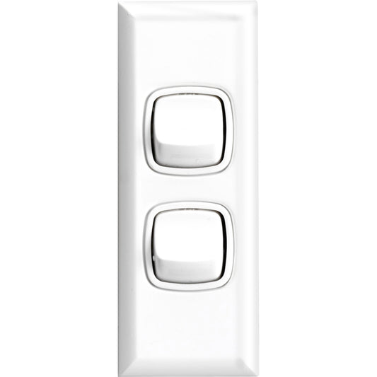 HPM 2 Gang Architrave Switch - 84mm x 35mm