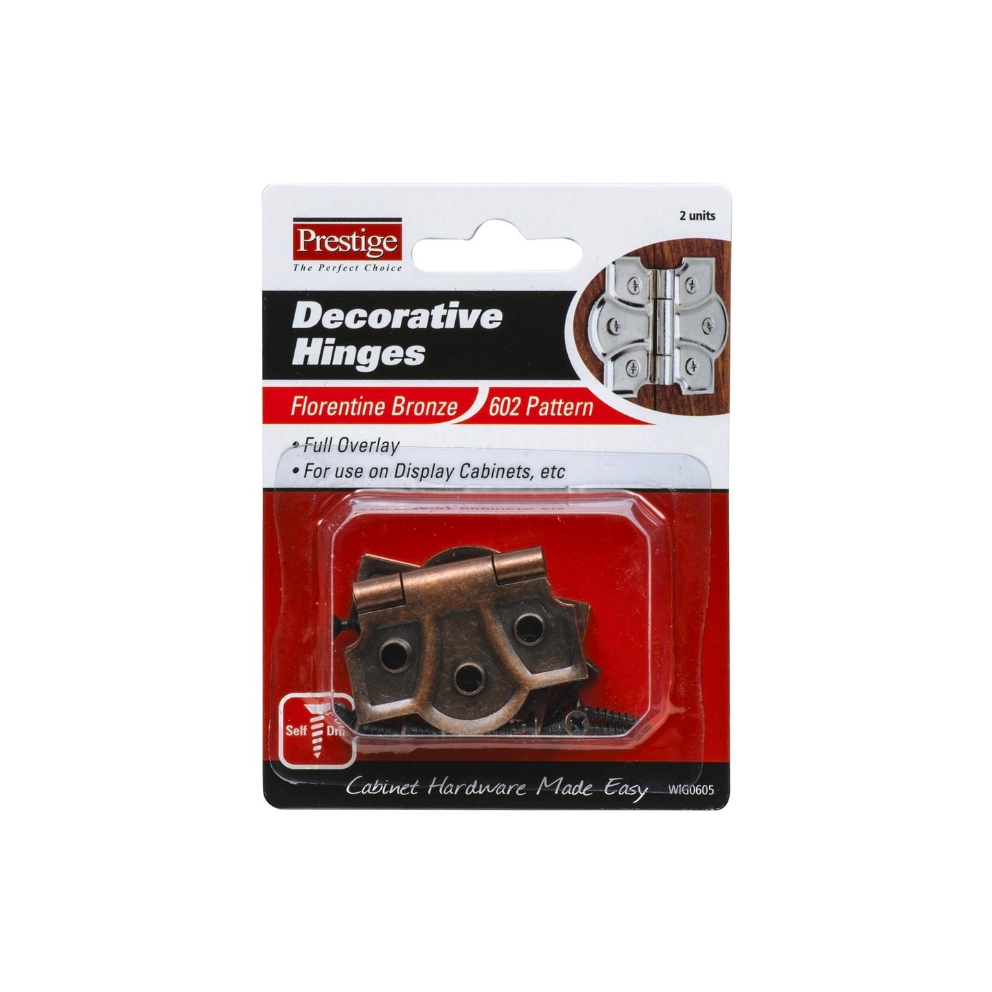 Prestige Decorative Butt Hinges - 45mm - Antique - 2 Pack