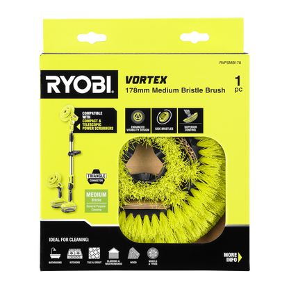 Ryobi Power Scrubber Brush - 178mm - Medium