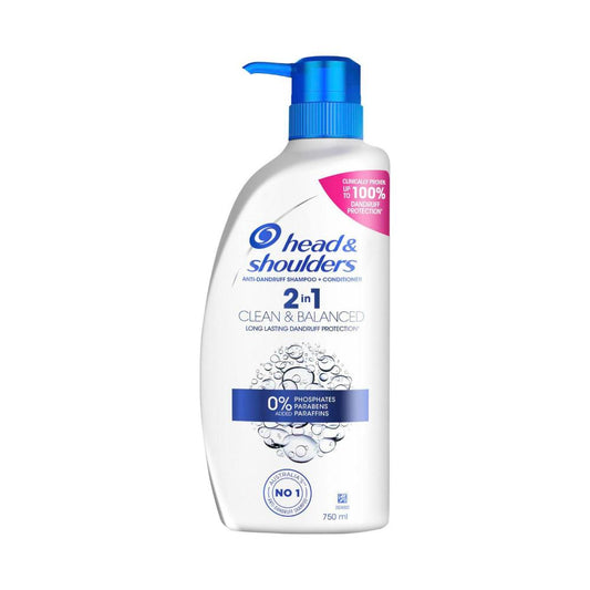 Head & Shoulders Clean & Balanced 2 In 1 Anti-Dandruff Shampoo & Conditio ... 750mL