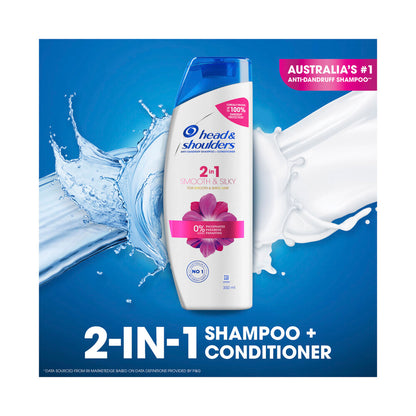 Head & Shoulders Smooth & Silky 2 In 1 Anti-dandruff Shampoo & Conditio ... 350mL