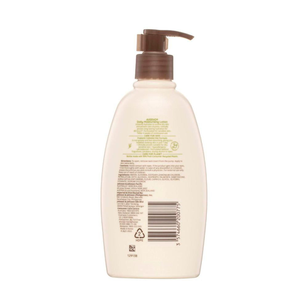 Aveeno Daily Moisturising Non-Greasy Fragrance Free Body Lotion 48-Hour Hydration Soothe Normal Dry Sensitive Skin - 354mL