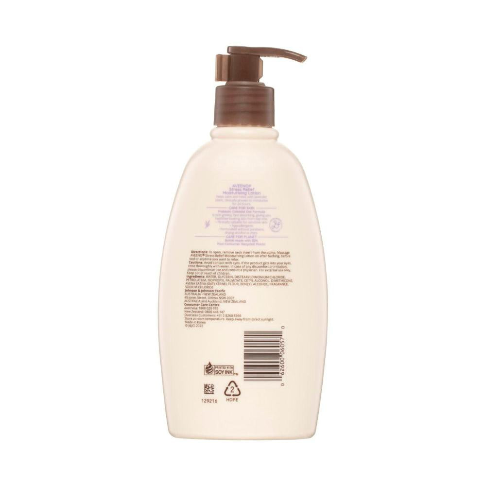 Aveeno Stress Relief Moisturising Non-greasy Lavender Scented Body Lotion 24-hour Hydration Normal Dry Sensitive Skin - 354mL