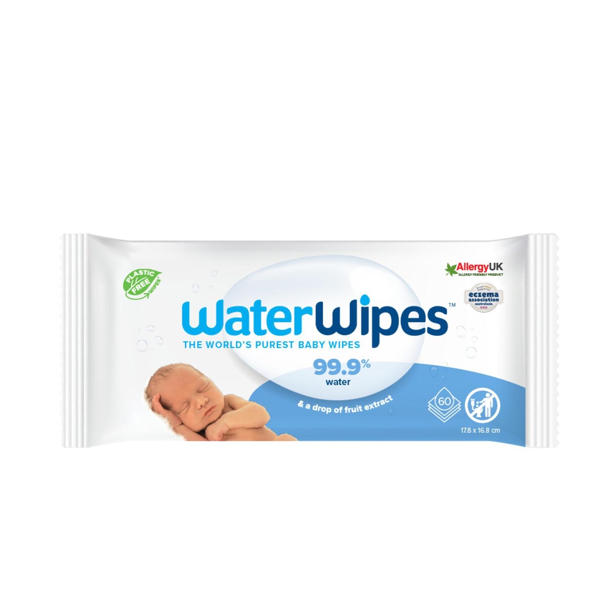 Waterwipes Fragrance Free Sensitive Skin Baby Wipes 60 Pack
