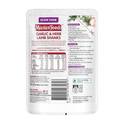 MasterFoods Slow Cooker Garlic & Herb Lamb Shanks Recipe Base - 175g