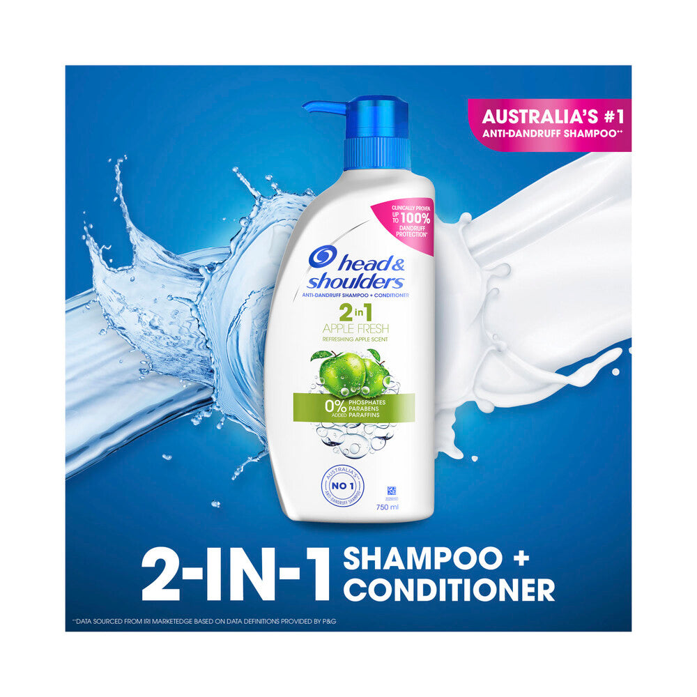 Head & Shoulders Apple Fresh 2 In 1 Anti-dandruff Shampoo & Conditioner - 750mL