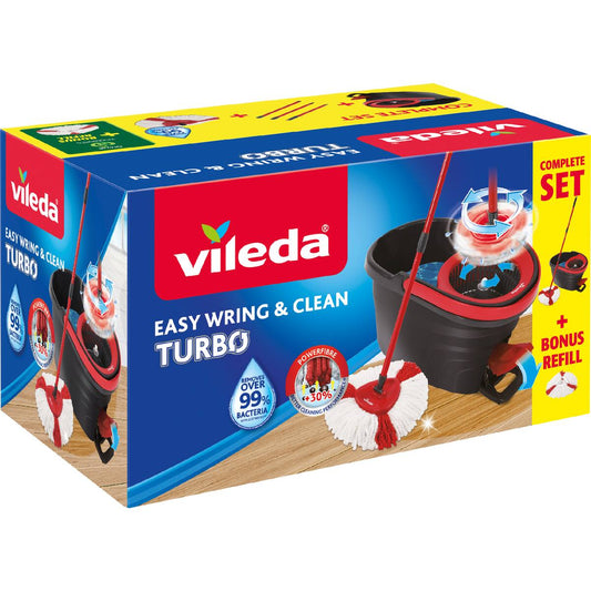Vileda Easy Wring & Clean Turbo Spin Mop & Bucket Set Each