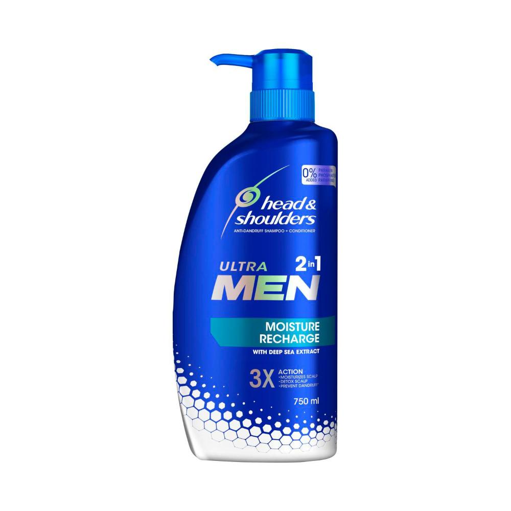 Head & Shoulders Ultra Men Moisture Recharge 2 In 1 Anti-dandruff Shampoo & Conditioner - 750mL