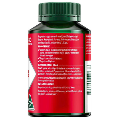 Nature's Own Magnesium Chelate 500mg Muscle Health Capsules 180 Pack