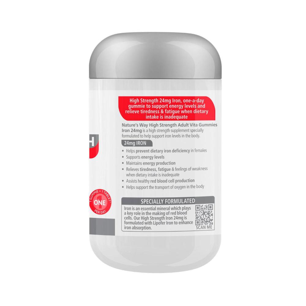 Nature's Way High Strength Adult Vita Gummies Iron 24mg - 30 Pack