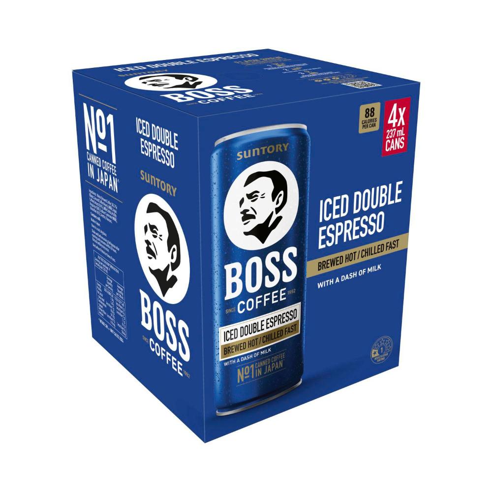 Boss Double Espresso Ice Coffee 4x237ml - 4 pack