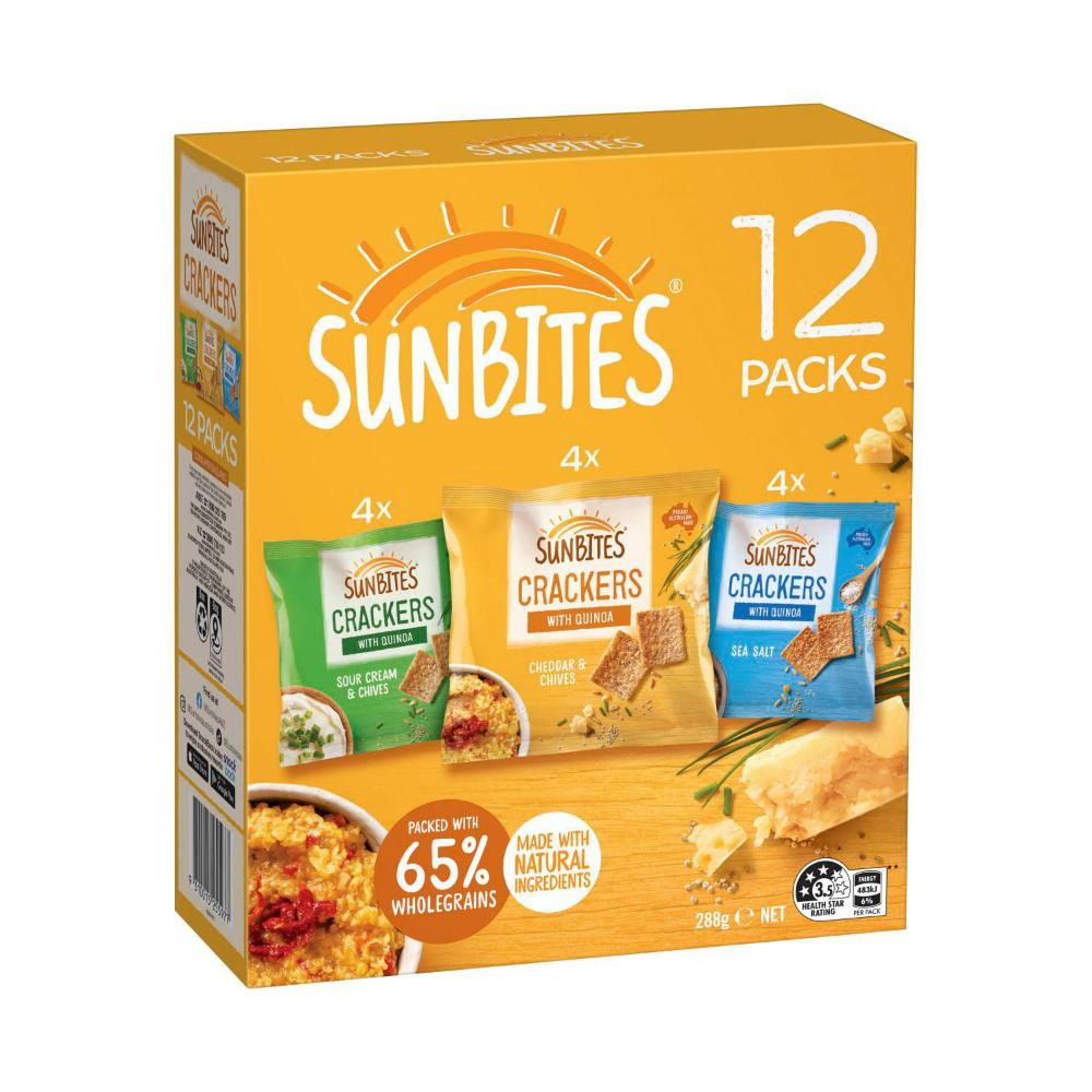 Sunbites Crackers Mix Kids' Lunchbox Multipack 12 Pack - 288g