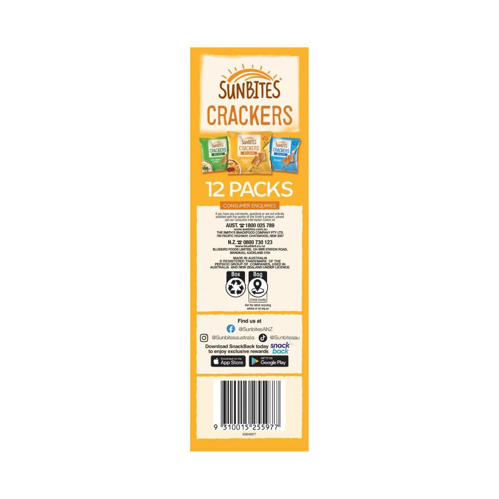 Sunbites Crackers Mix Kids' Lunchbox Multipack 12 Pack - 288g