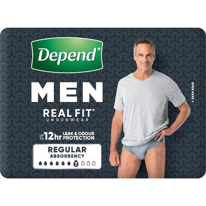 Depend Real Fit For Men Incontinence Underwear Medium 8 Pack
