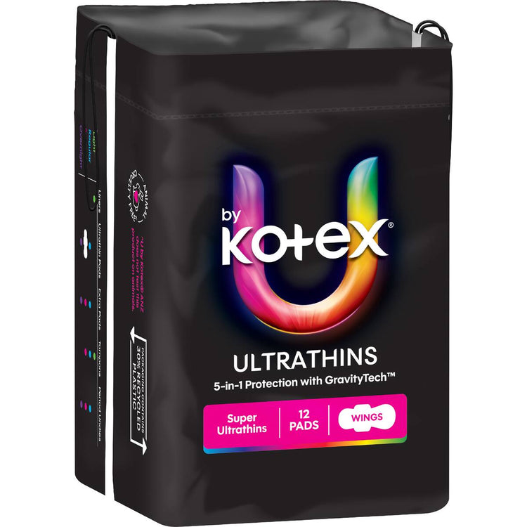 U By Kotex Ultrathin Pads Super With Wings 12 Pack