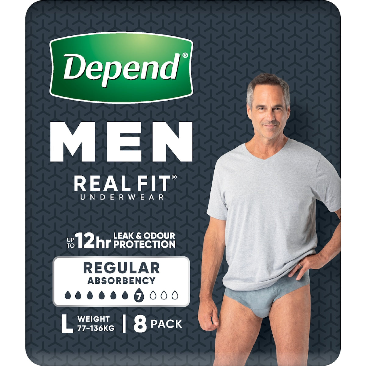 Depend Real Fit For Men Incontinence Underwear Large 8 Pack