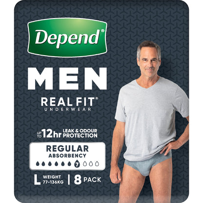 Depend Real Fit For Men Incontinence Underwear Large 8 Pack
