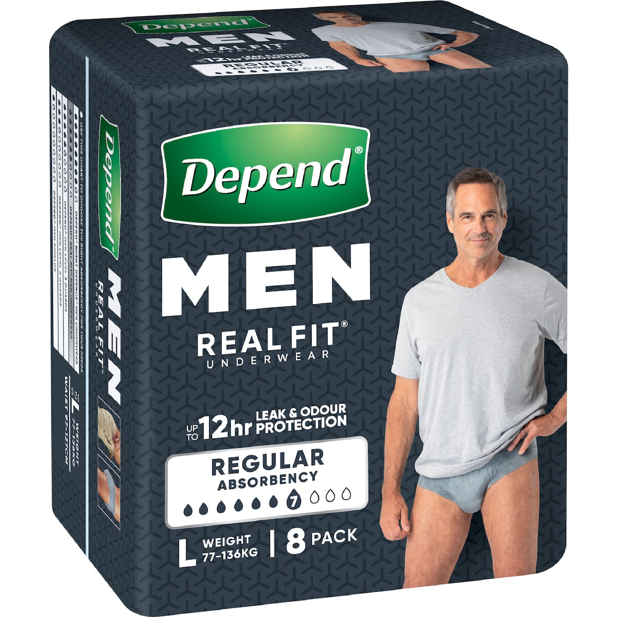 Depend Real Fit For Men Incontinence Underwear Large 8 Pack