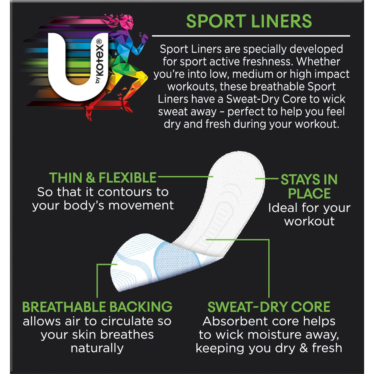 U By Kotex Sport Liners 30 Pack