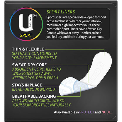 U By Kotex Sport Liners 30 Pack