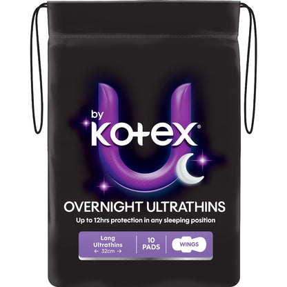 U By Kotex Ultrathin Overnight Pads With Wings 12 Pack
