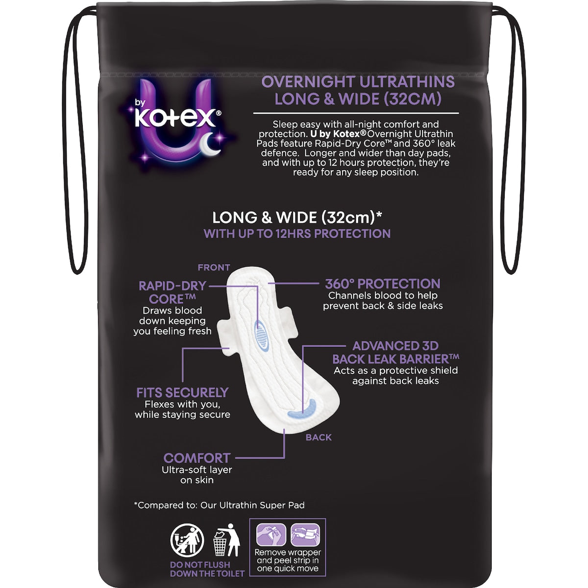 U By Kotex Ultrathin Overnight Pads With Wings 12 Pack