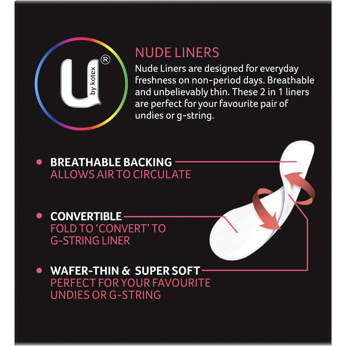 U By Kotex Zero Liners 30 Pack