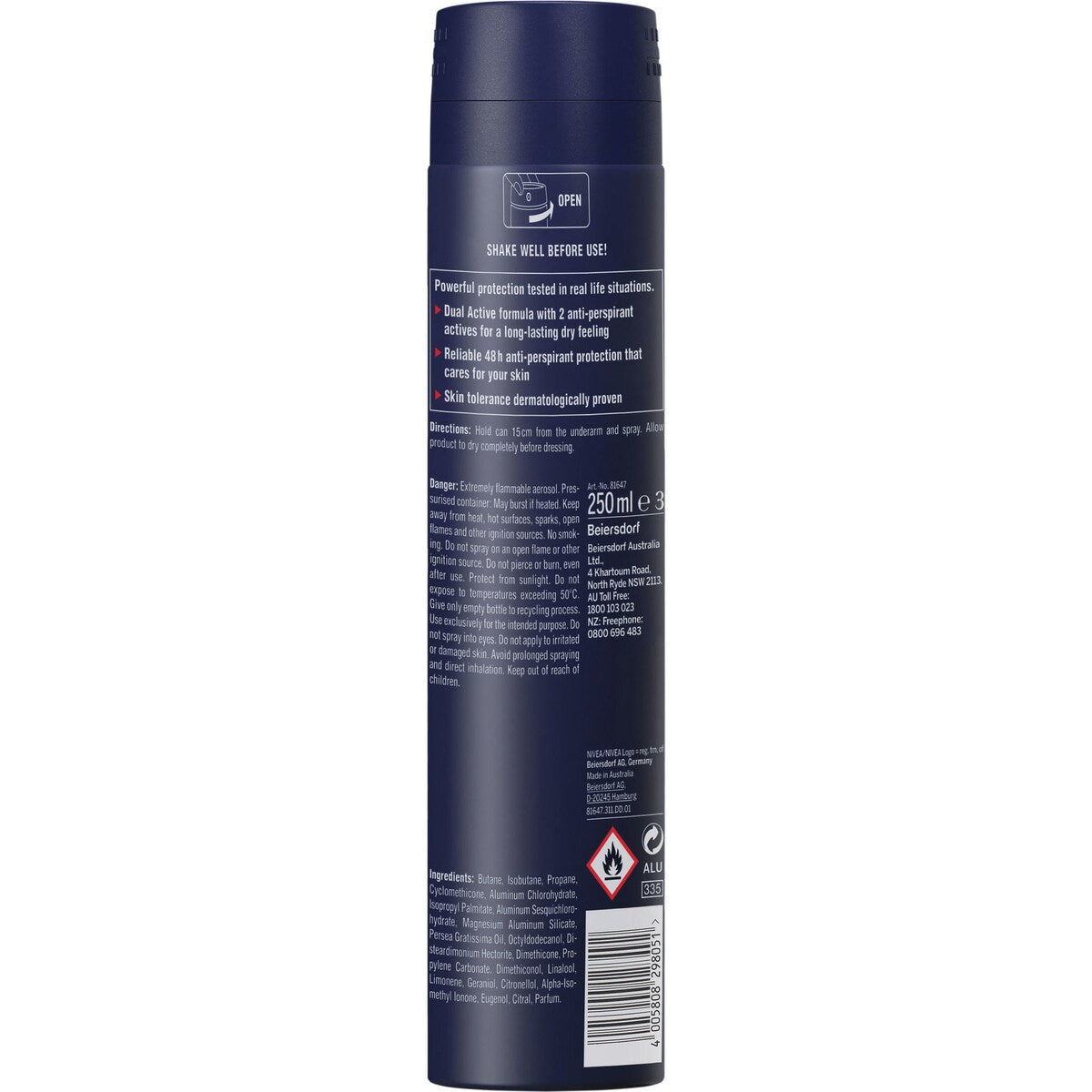 Nivea Men Everyday Active Aerosol Antiperspirant Deodorant 250ml