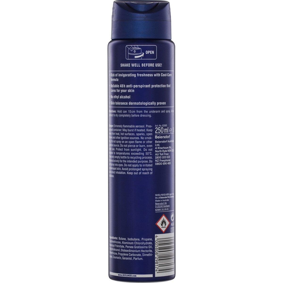 Nivea Men Cool Kick Aerosol Antiperspirant Deodorant 250ml